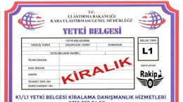 K1 BELGESİ YERİNE KİRALIK OLARAK KULLANILAN L1 BELGESİ VE N2 BELGESİ